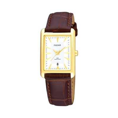 Ladies brown rectangular dial watch ph7136x1